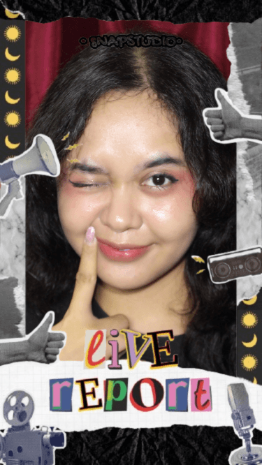 Portrait photo strip using the Live Report composite sticker preset